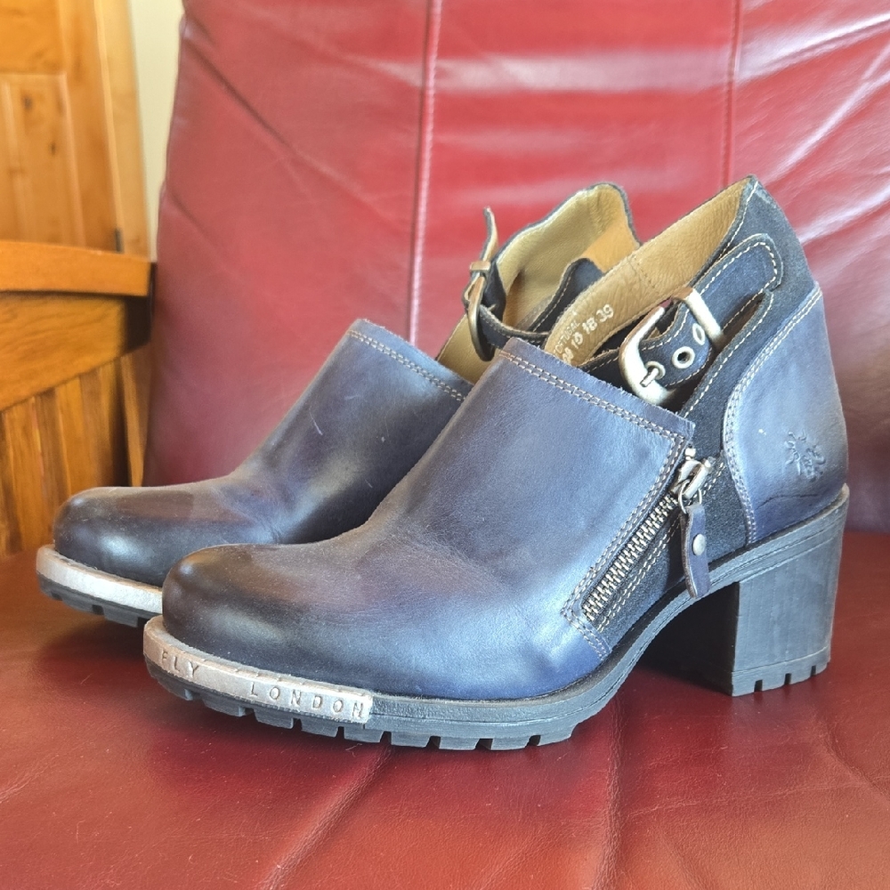 Fly London Women's Dark Blue Heeled Boots